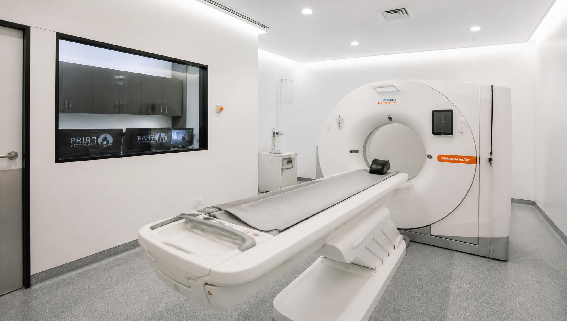 Completed veterinary CT scanner room